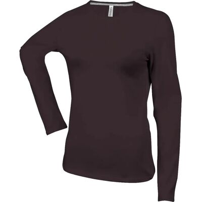 T-shirt manches longues femme Kariban Col Rond Marron S - Publicité T-shirt manches longues femme Kariban Col Rond Marron S - Publicité