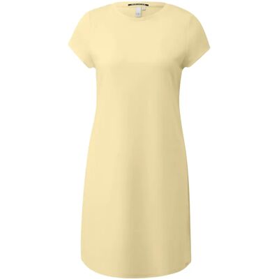Robe en jersey longueur genou à col rond femme QS Jaune 2XL - Publicité Robe en jersey longueur genou à col rond femme QS Jaune 2XL - Publicité