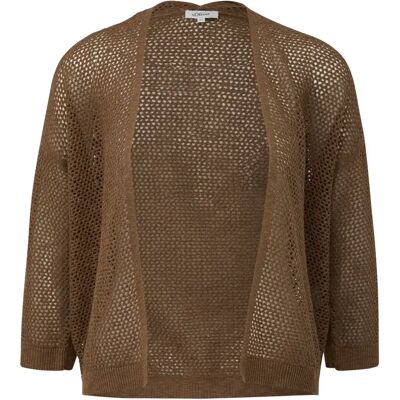 Cardigan en maille légère et oversize à manches courtes femme s.Oliver Marron 38 - Publicité Cardigan en maille légère et oversize à manches courtes femme s.Oliver Marron 38 - Publicité