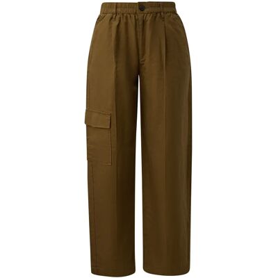 Pantalon cargo coupe décontractée taille haute Jambe droite en lin mélangé femme s.Oliver Marron 38 - Publicité Pantalon cargo coupe décontractée taille haute Jambe droite en lin mélangé femme s.Oliver Marron 38 - Publicité