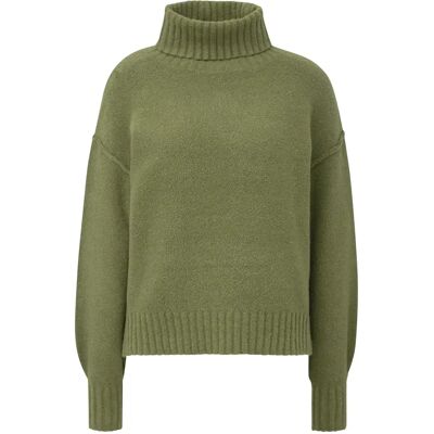 Pull en maille bouclée à col roulé femme s.Oliver Vert 42 - Publicité Pull en maille bouclée à col roulé femme s.Oliver Vert 42 - Publicité
