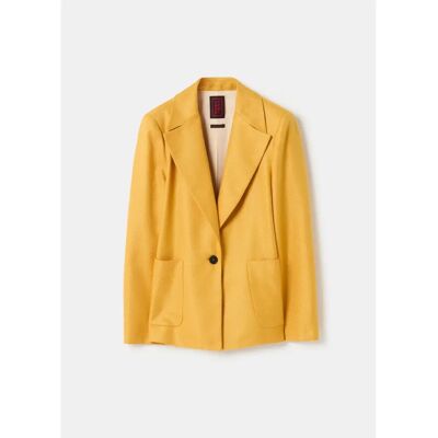Blazer avec poches à simple boutonnage femme Stefanel Jaune 42 - Publicité Blazer avec poches à simple boutonnage femme Stefanel Jaune 42 - Publicité