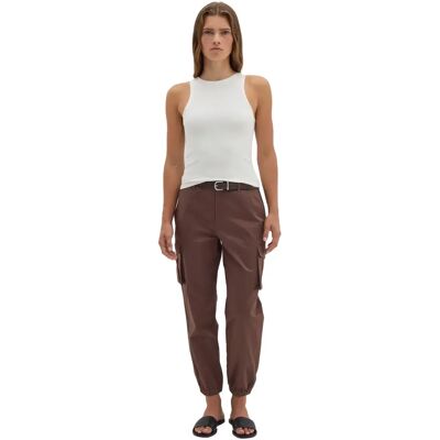 Pantalon cargo en satin de coton femme Stefanel Marron 44 - Publicité Pantalon cargo en satin de coton femme Stefanel Marron 44 - Publicité