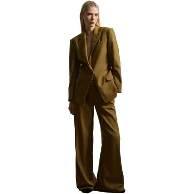 Pantalon ample jambe large taille élastiquée femme Stefanel Marron 42 - Publicité Pantalon ample jambe large taille élastiquée femme Stefanel Marron 42 - Publicité