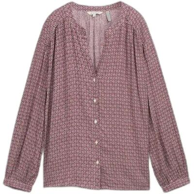 Blouse manches longues imprimé femme Tom Tailor Rouge 44 - Publicité Blouse manches longues imprimé femme Tom Tailor Rouge 44 - Publicité