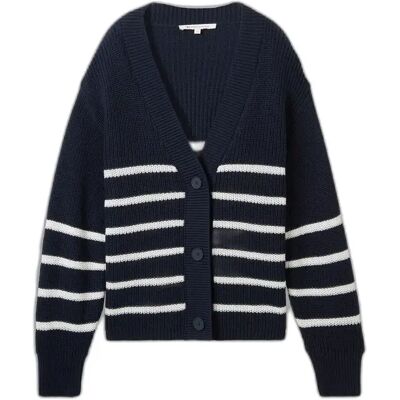 Cardigan col V femme Tom Tailor Denim Bleu XL - Publicité Cardigan col V femme Tom Tailor Denim Bleu XL - Publicité