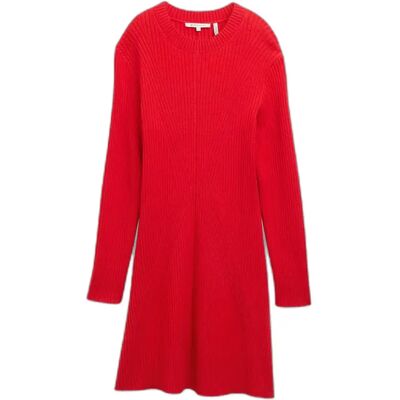 Robe courte manches longues côtelé femme Tom Tailor Denim Rouge M - Publicité Robe courte manches longues côtelé femme Tom Tailor Denim Rouge M - Publicité