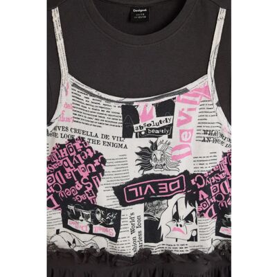 T-shirt fille Desigual Cruella Noir 9/10 ans - Publicité T-shirt fille Desigual Cruella Noir 9/10 ans - Publicité