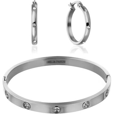 Ensemble bracelet et boucles d'oreilles femme Amelia Parker Sparkle Argenté TU - Publicité Ensemble bracelet et boucles d'oreilles femme Amelia Parker Sparkle Argenté TU - Publicité