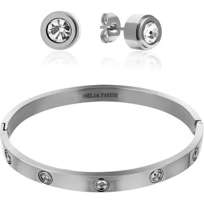 Ensemble bracelet et boucles d'oreilles femme Amelia Parker Sparkle Argenté TU - Publicité Ensemble bracelet et boucles d'oreilles femme Amelia Parker Sparkle Argenté TU - Publicité
