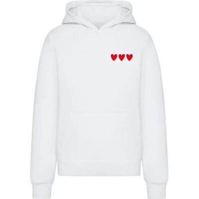 Sweatshirt à capuche femme Miss Tee Amour Toujours Heart Blanc M - Publicité Sweatshirt à capuche femme Miss Tee Amour Toujours Heart Blanc M - Publicité