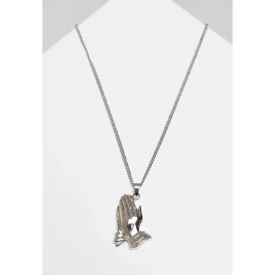 Collier Urban Classics pray hands Argenté TU - Publicité Collier Urban Classics pray hands Argenté TU - Publicité