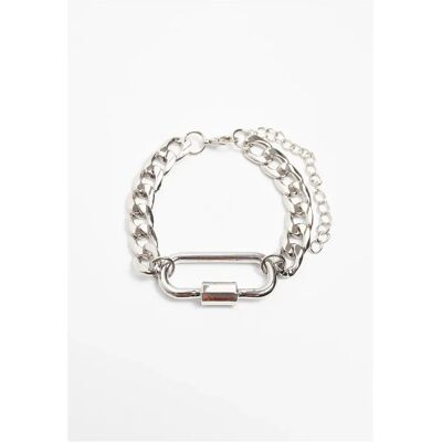 Bracelet Urban Classics Fastener Argenté S/M - Publicité Bracelet Urban Classics Fastener Argenté S/M - Publicité