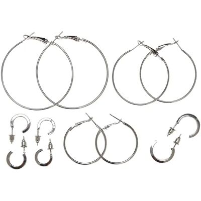 boucles d'oreilles femme Urban Classics Basic (x6) Argenté TU - Publicité boucles d'oreilles femme Urban Classics Basic (x6) Argenté TU - Publicité