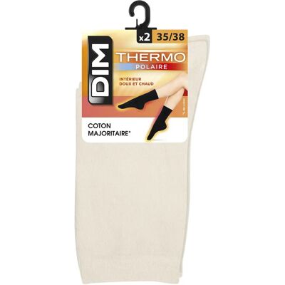 Lot de 2 Paires de Chaussettes Thermo Polaires femme DIM Beige 39/42 - Publicité Lot de 2 Paires de Chaussettes Thermo Polaires femme DIM Beige 39/42 - Publicité
