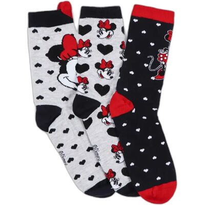 Chaussettes femme Disney Minnie Hearts (x12) Multicolore TU - Publicité Chaussettes femme Disney Minnie Hearts (x12) Multicolore TU - Publicité