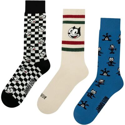 Chaussettes Jimmy Lion Felix the Cat (x3) Multicolore 36/40 - Publicité Chaussettes Jimmy Lion Felix the Cat (x3) Multicolore 36/40 - Publicité