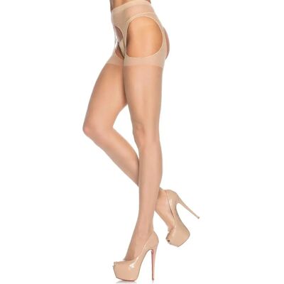 Collant à porte-jarretelles transparents femme Leg Avenue Beige TU - Publicité Collant à porte-jarretelles transparents femme Leg Avenue Beige TU - Publicité
