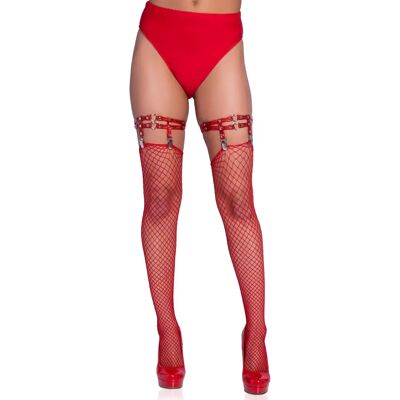 Jarretière montante à clous et mini-cœurs femme Leg Avenue Rouge TU - Publicité Jarretière montante à clous et mini-cœurs femme Leg Avenue Rouge TU - Publicité