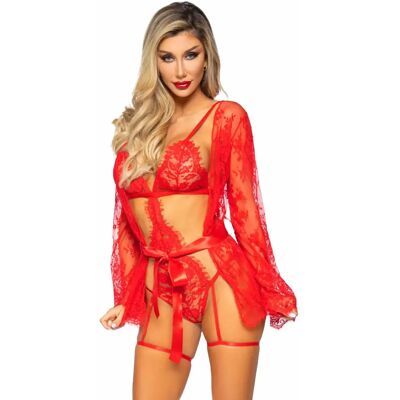 Body en dentelle avec des jarretelles femme Leg Avenue Teddy Rouge L - Publicité Body en dentelle avec des jarretelles femme Leg Avenue Teddy Rouge L - Publicité