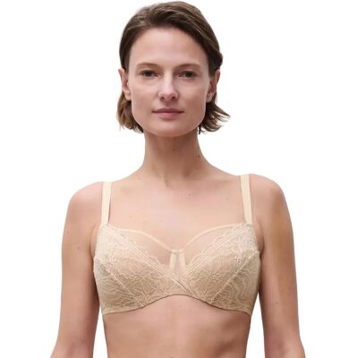 Soutien-gorge armaturé très enveloppant femme Chantelle Floral Touch Beige 90E - Publicité Soutien-gorge armaturé très enveloppant femme Chantelle Floral Touch Beige 90E - Publicité
