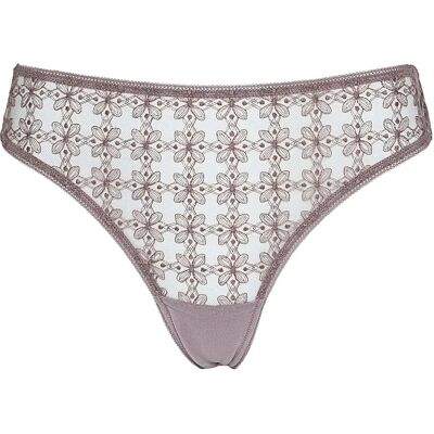 String tanga femme Huit Café Fleur Violet 42 - Publicité String tanga femme Huit Café Fleur Violet 42 - Publicité