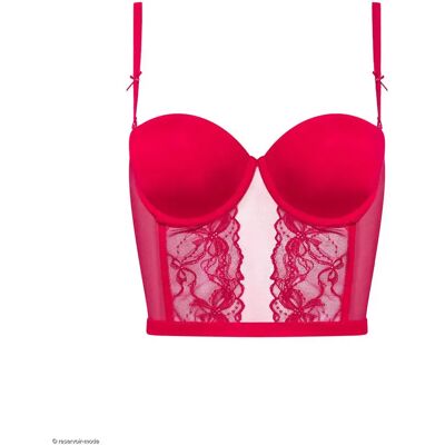 Soutien-gorge balconnet préformé femme Lisca Sugarlace Rouge 95A - Publicité Soutien-gorge balconnet préformé femme Lisca Sugarlace Rouge 95A - Publicité