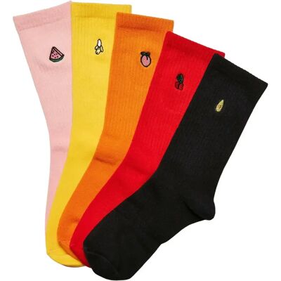 Lot de 5 paires de chaussettes Urban Classics Fruit Embroidery Multicolore 47/50 - Publicité Lot de 5 paires de chaussettes Urban Classics Fruit Embroidery Multicolore 47/50 - Publicité