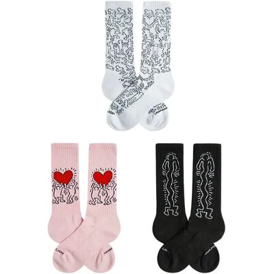 Chaussettes Jimmy Lion Keith Haring (x3) Blanc 41/46 - Publicité Chaussettes Jimmy Lion Keith Haring (x3) Blanc 41/46 - Publicité