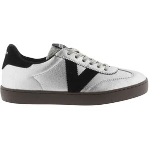 Baskets en cuir métallisé et cuir fendu femme Victoria Berlín Ciclista Blanc 36 - Publicité Baskets en cuir métallisé et cuir fendu femme Victoria Berlín Ciclista Blanc 36 - Publicité