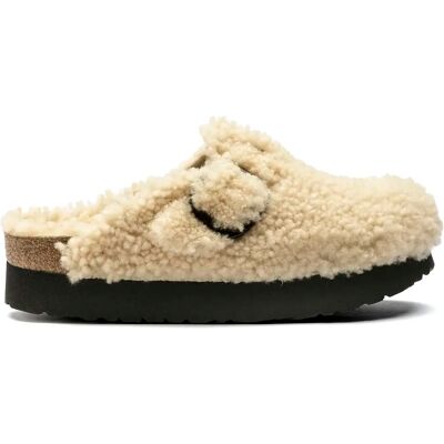 Sabots femme Birkenstock Boston Big Buckle Platform Fur Blanc 36 Étroit - Publicité Sabots femme Birkenstock Boston Big Buckle Platform Fur Blanc 36 Étroit - Publicité