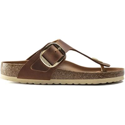 Sandales femme Birkenstock Gizeh Big Buckle Natural Leather Oiled Marron 43 Étroit - Publicité Sandales femme Birkenstock Gizeh Big Buckle Natural Leather Oiled Marron 43 Étroit - Publicité