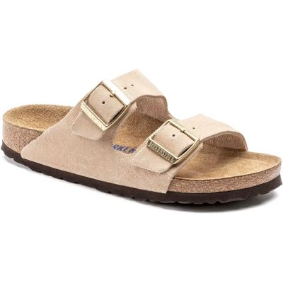Sandales cuir suède femme Birkenstock Arizona Beige 41 Étroit - Publicité Sandales cuir suède femme Birkenstock Arizona Beige 41 Étroit - Publicité