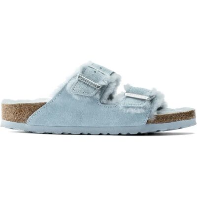 Mules femme Birkenstock Arizona Shearling Bleu 40 Étroit - Publicité Mules femme Birkenstock Arizona Shearling Bleu 40 Étroit - Publicité