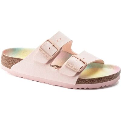 Sandales femme Birkenstock Arizona Vegan Birko-Flor Birkibuc Rose 42 Étroit - Publicité Sandales femme Birkenstock Arizona Vegan Birko-Flor Birkibuc Rose 42 Étroit - Publicité