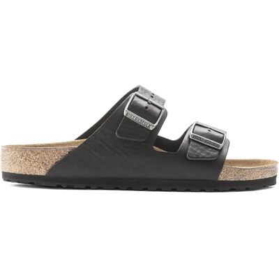 Claquettes cuir naturel Birkenstock Arizona Grip Noir 40 Étroit - Publicité Claquettes cuir naturel Birkenstock Arizona Grip Noir 40 Étroit - Publicité