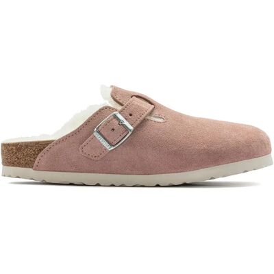 Sabots avec fourrure d’agneau cuir suède femme Birkenstock Boston Rose 38 Étroit - Publicité Sabots avec fourrure d’agneau cuir suède femme Birkenstock Boston Rose 38 Étroit - Publicité