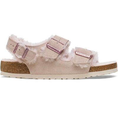 Sandales cuir suède femme Birkenstock Milano Shearling Rose 37 - Publicité Sandales cuir suède femme Birkenstock Milano Shearling Rose 37 - Publicité