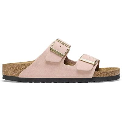 Claquettes cuir suédé femme Birkenstock Arizona Rose 35 - Publicité Claquettes cuir suédé femme Birkenstock Arizona Rose 35 - Publicité