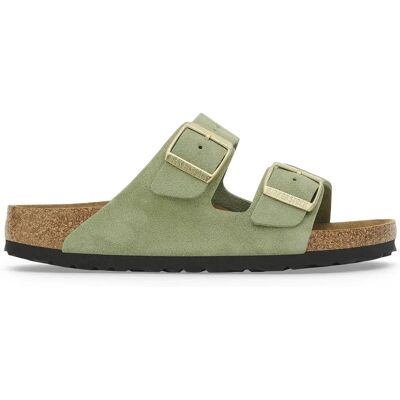 Sandales femme Birkenstock Arizona Soft Footbed Suede Leather Vert 41 - Publicité Sandales femme Birkenstock Arizona Soft Footbed Suede Leather Vert 41 - Publicité