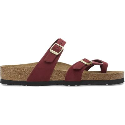 Tongs femme Birkenstock Mayari Soft Footbed Nubuck Leather Rouge 37 Étroit - Publicité Tongs femme Birkenstock Mayari Soft Footbed Nubuck Leather Rouge 37 Étroit - Publicité
