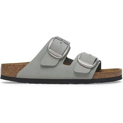 Sandales en cuir à grosse boucle femme Birkenstock Arizona Gris 40 Étroit - Publicité Sandales en cuir à grosse boucle femme Birkenstock Arizona Gris 40 Étroit - Publicité