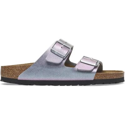 Sandales femme Birkenstock Arizona Birko-Flor Violet 41 Étroit - Publicité Sandales femme Birkenstock Arizona Birko-Flor Violet 41 Étroit - Publicité