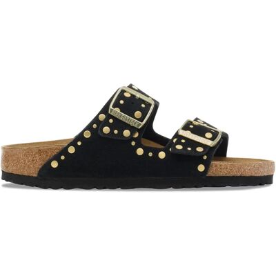 Sandales en cuir suède femme Birkenstock Arizona Rivet Noir 38 - Publicité Sandales en cuir suède femme Birkenstock Arizona Rivet Noir 38 - Publicité