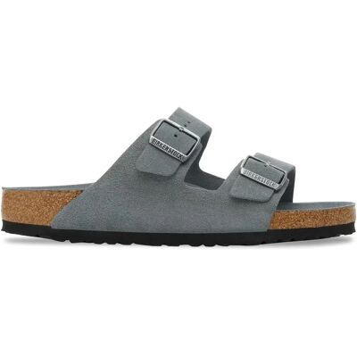 Sandales en cuir suédé à semelle souple Birkenstock Arizona Gris 37 - Publicité Sandales en cuir suédé à semelle souple Birkenstock Arizona Gris 37 - Publicité
