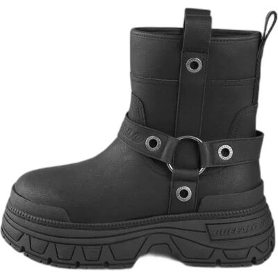 Bottines femme Buffalo Fusion Biker Mid Noir 39 - Publicité Bottines femme Buffalo Fusion Biker Mid Noir 39 - Publicité