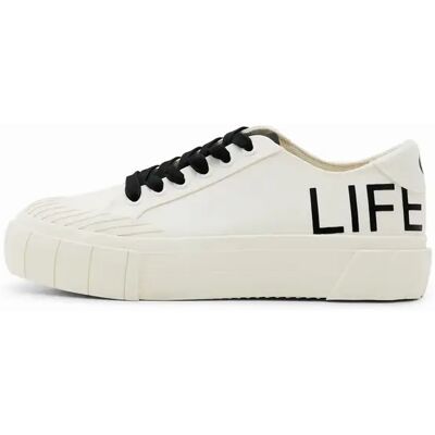 Baskets plateforme femme Desigual Life is Awesome Blanc 41 - Publicité Baskets plateforme femme Desigual Life is Awesome Blanc 41 - Publicité