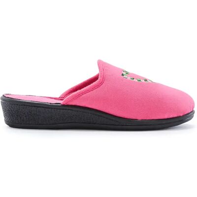 Pantoufles mules brodées femme Pédiconfort (x2) Rose 37 - Publicité Pantoufles mules brodées femme Pédiconfort (x2) Rose 37 - Publicité