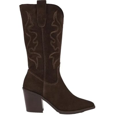 Bottes cowboy en daim femme Ryłko Marron 40 - Publicité Bottes cowboy en daim femme Ryłko Marron 40 - Publicité