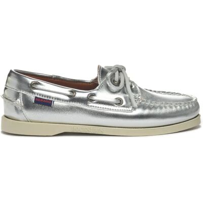 Chaussures bateau femme Sebago Portland Met Argenté 37,5 - Publicité Chaussures bateau femme Sebago Portland Met Argenté 37,5 - Publicité